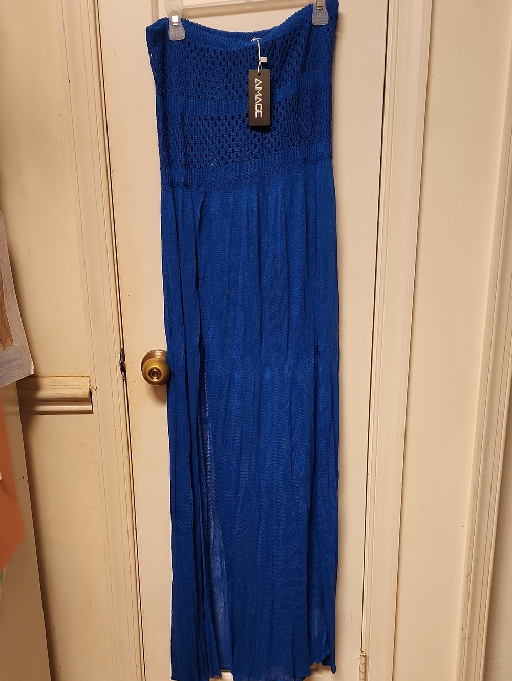 Amage Royal Blue Crochet Maxi Dress